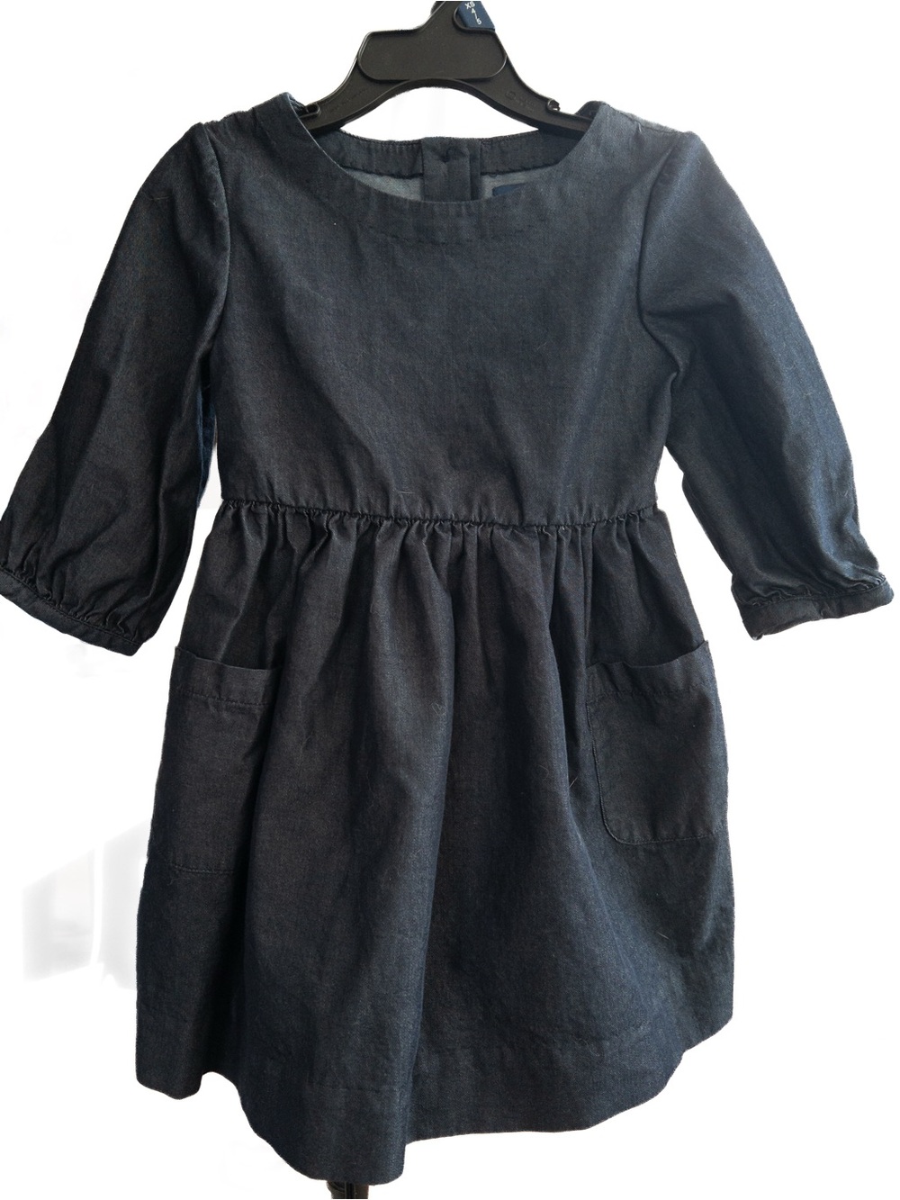 Polo Ralph Lauren Girls 3T Chambray Denim Dress Puff Sleeve Pockets